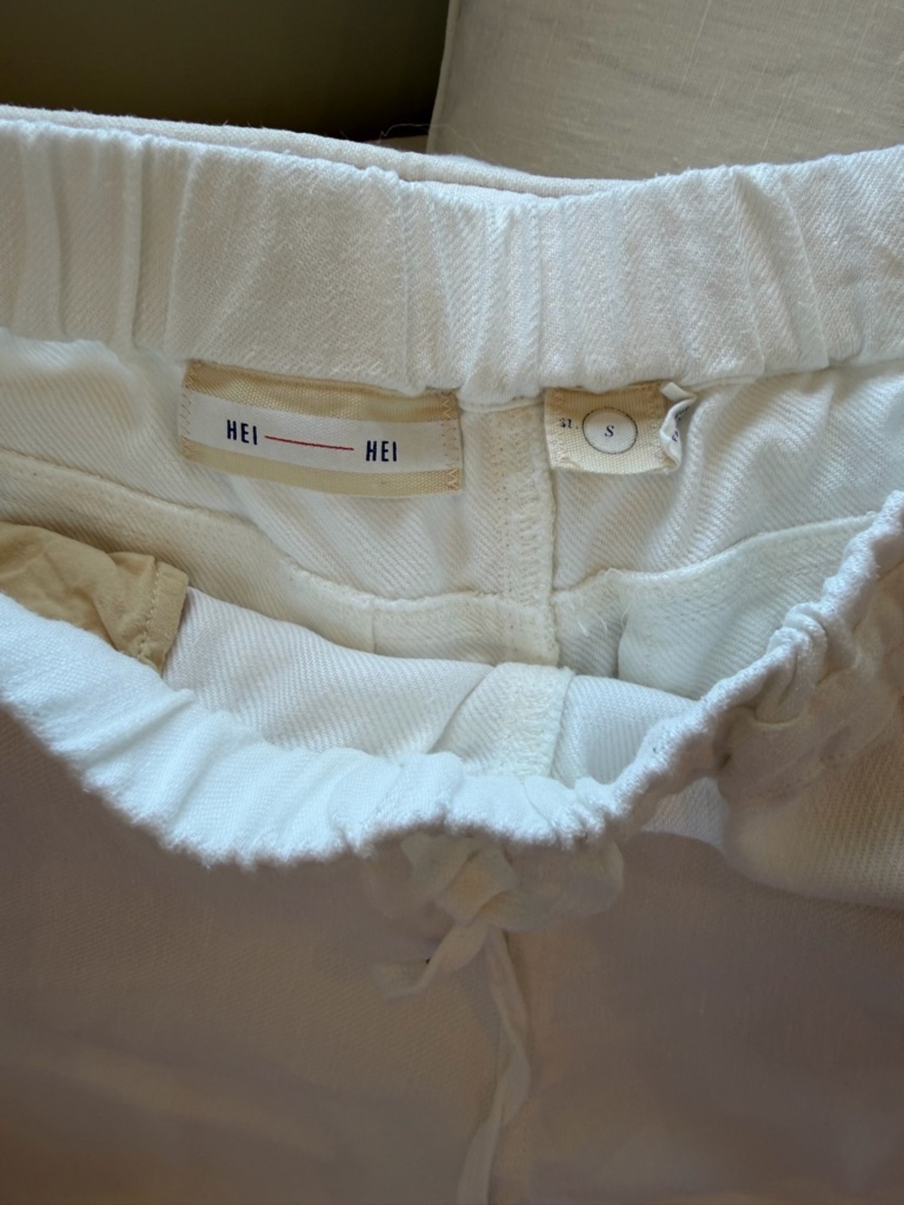 Anthropologie White Wide-Leg Drawstring Pants - Picture 9 of 12